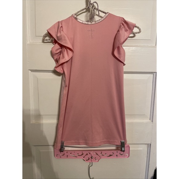 Disney Princesses Sleep Nightgown 5T Pink Ruffle Shoulders Belle Ariel Moana Rap - Picture 4 of 5